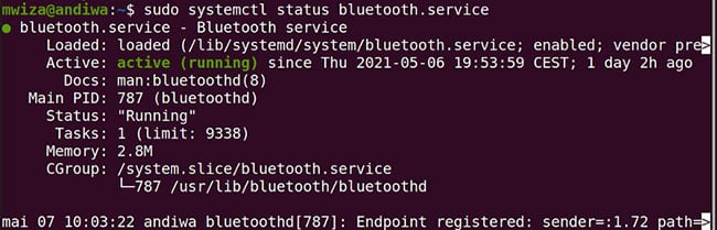 Bật service Bluetooth