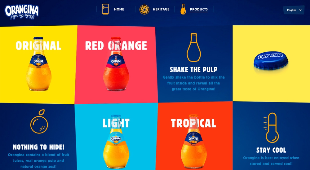 mẫu thiết kế website giới thiệu sản phẩm Orangina
