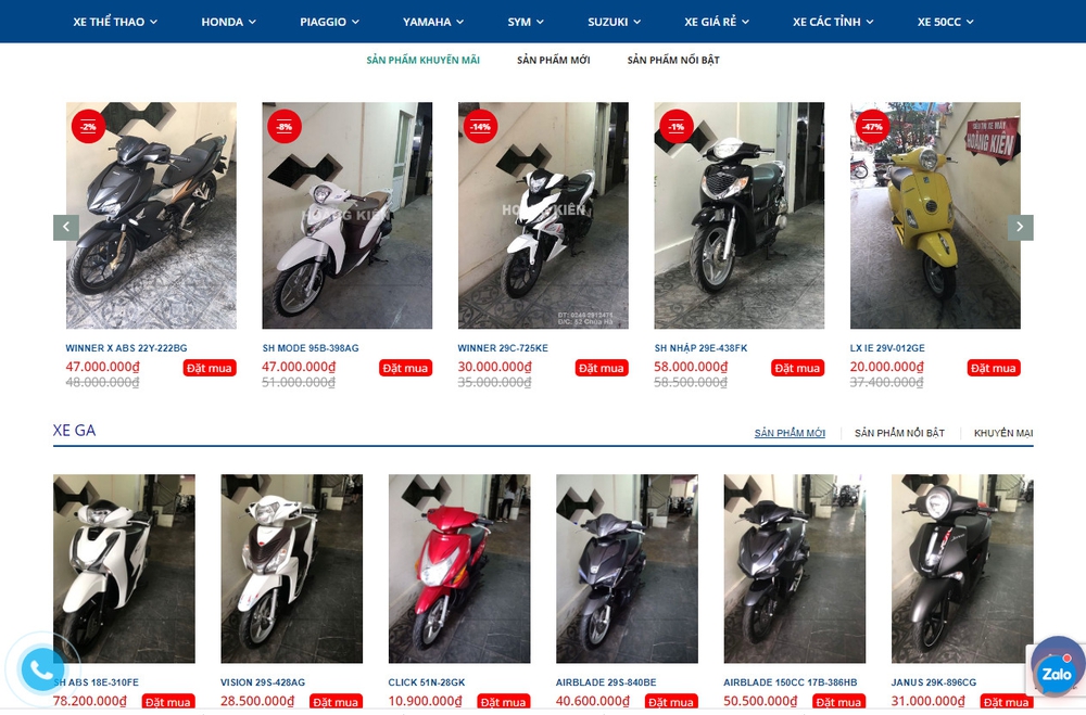 Một vài lưu ý khi thiết kế website bán xe máy 