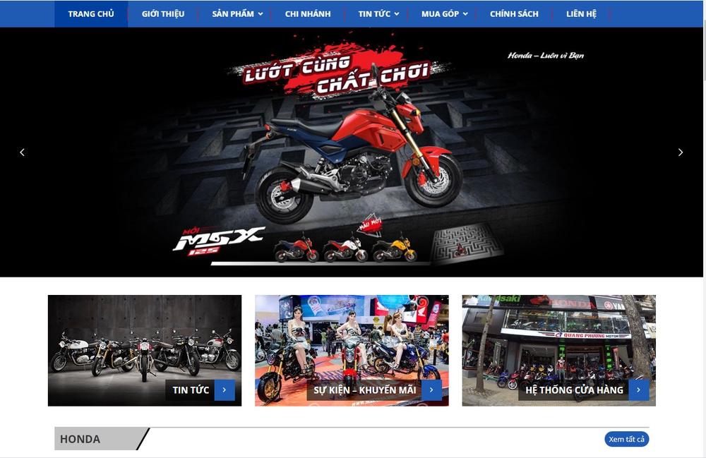 Một vài mẫu thiết kế website xe máy chuyên nghiệp 