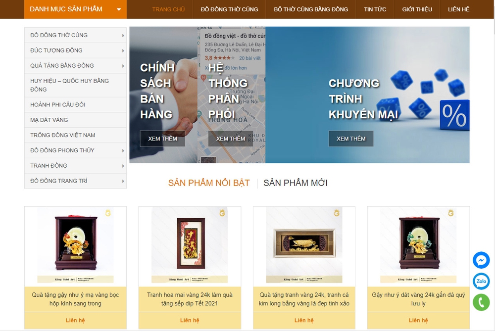 mẫu thiết kế website bán đồ phong thủy đẹp mắt 