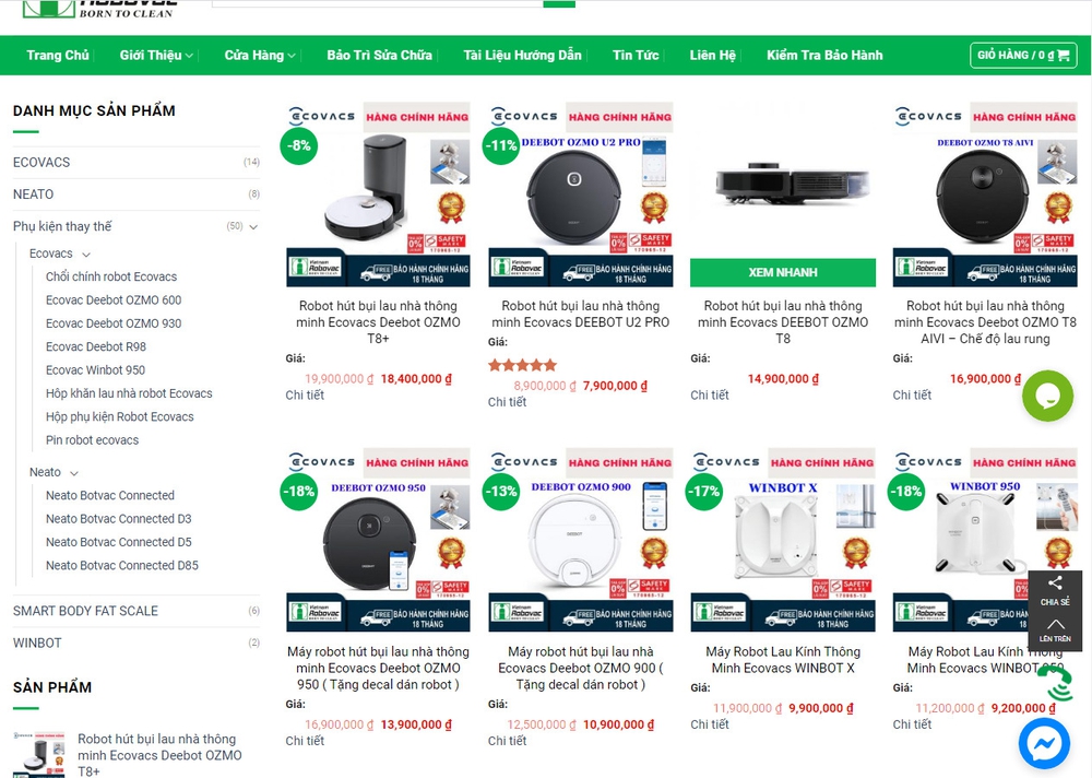 Bán robot hút bụi có nên thiết kế website hay không