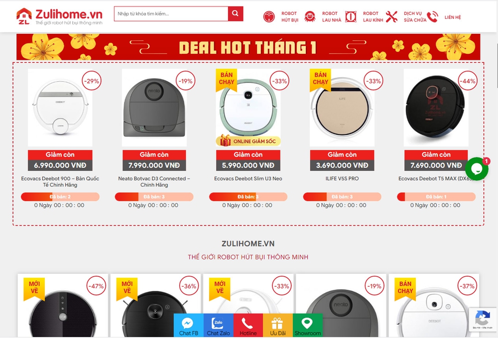 Mẫu thiết kế website robot hút bụi nổi bật hiện nay 