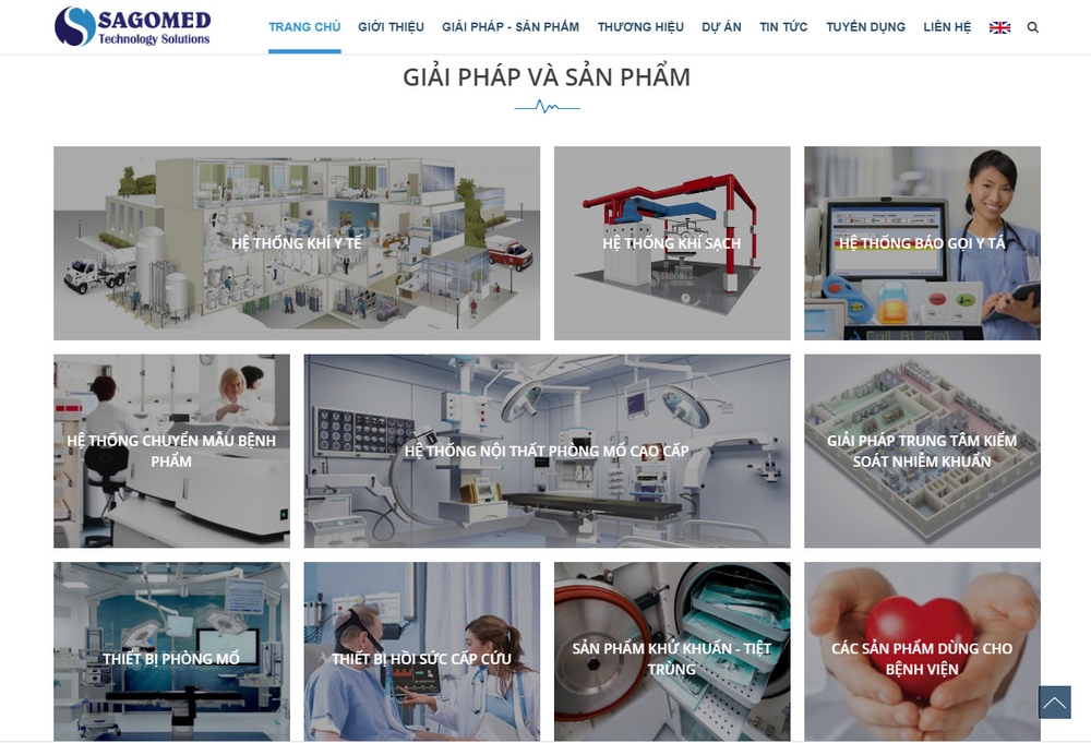 Mẫu thiết kế website thiết bị y tế, dụng cụ y tế