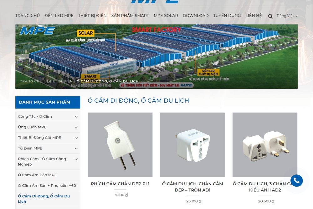 mẫu thiết kế website thiết bị điện nổi bật 