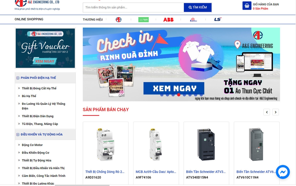 mẫu thiết kế website thiết bị điện nổi bật, thu hút