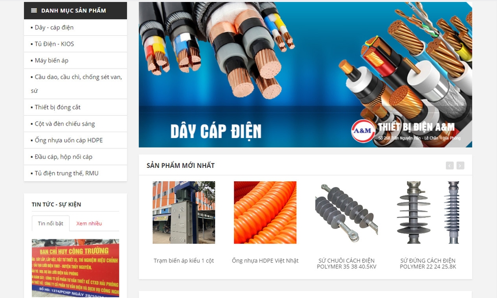 mẫu thiết kế website thiết bị điện ấn tượng, nổi bật 