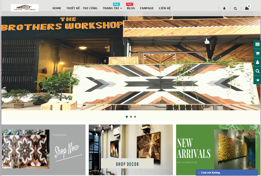 Mẫu thiết kế website xưởng gỗ The Brothers Workshop