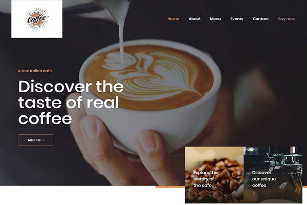 Xu hướng thiết kế giao diện website quán cà phê 2021