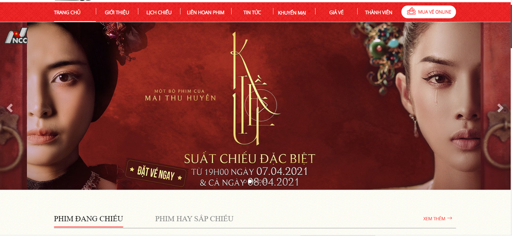 Một số mẫu thiết kế website rạp chiếu phim cao cấp