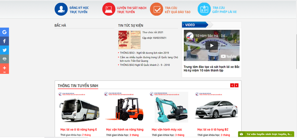 Một số mẫu thiết kế website trung tâm đào tạo lái xe nổi bật