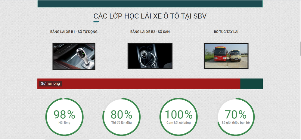 Một số mẫu thiết kế website trung tâm đào tạo lái xe nổi bật