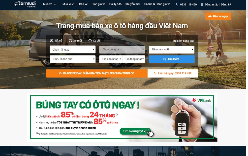 trang web ô tô