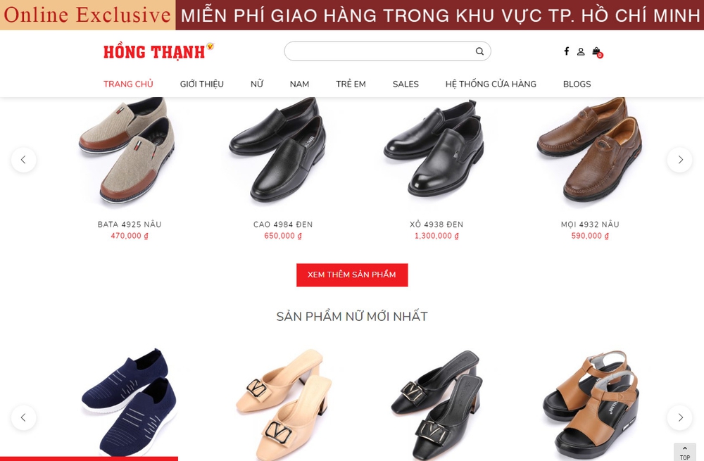 trang web bán giày