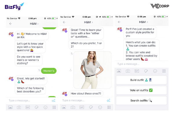 Shopping Chatbot của thương hiệu H&M