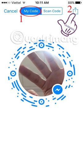 kết nối bạn bè trên Facebook Messenger bằng mã Code