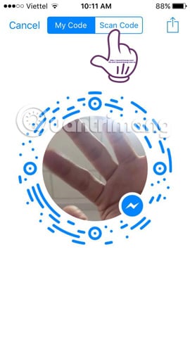 kết nối bạn bè trên Facebook Messenger bằng mã Code