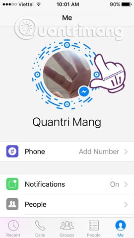 kết nối bạn bè trên Facebook Messenger bằng mã Code