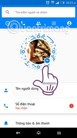 kết nối bạn bè trên Facebook Messenger bằng mã Code