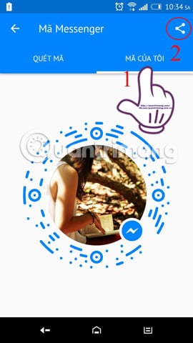 kết nối bạn bè trên Facebook Messenger bằng mã Code