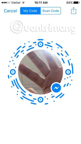 kết nối bạn bè trên Facebook Messenger bằng mã Code