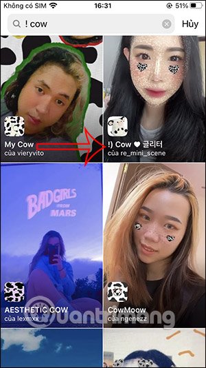Tìm kiếm hiệu ứng