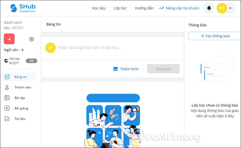 Giao diện lớp học 