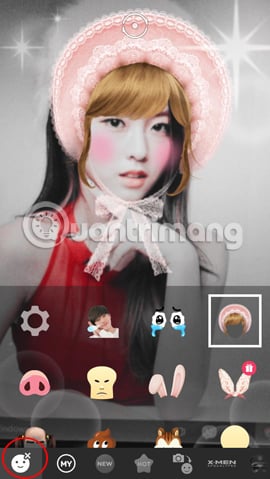 Biến hóa khuôn mặt khi quay video selfile với SNOW