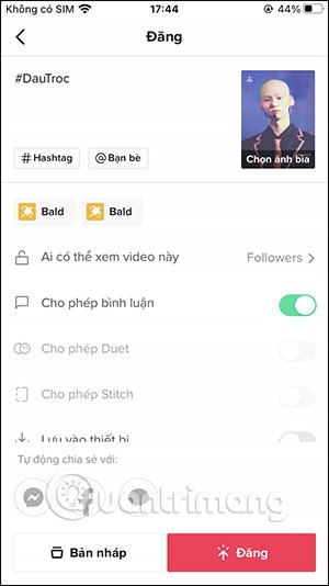 Đăng video TikTok