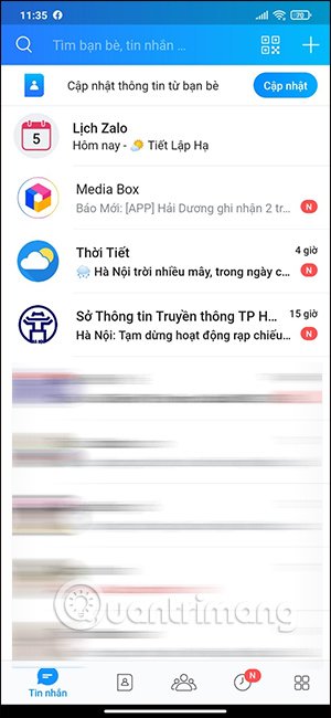 Giao diện Zalo