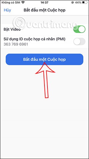 Tạo cuộc họp trê Zoom điện thoại