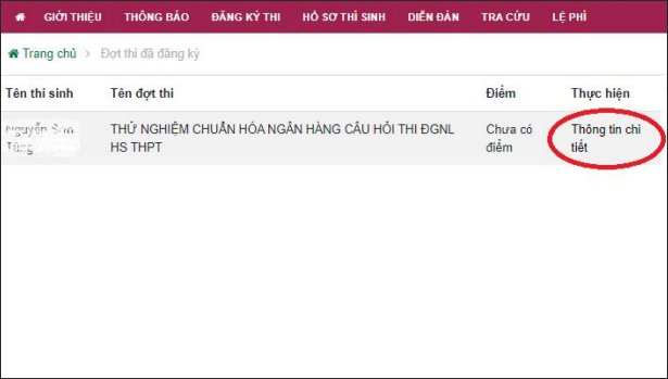 Thông tin đăng ký