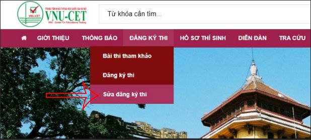 Sửa nội dung đăng ký 