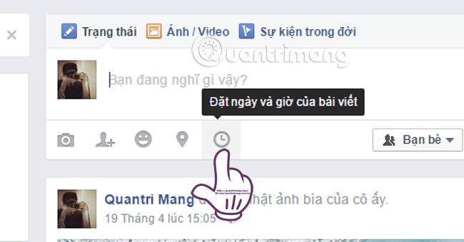 Facebook đã cho phép thêm ngày giờ vào trạng thái