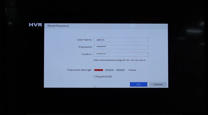 Đặt mật khẩu mới cho camera Hikvision