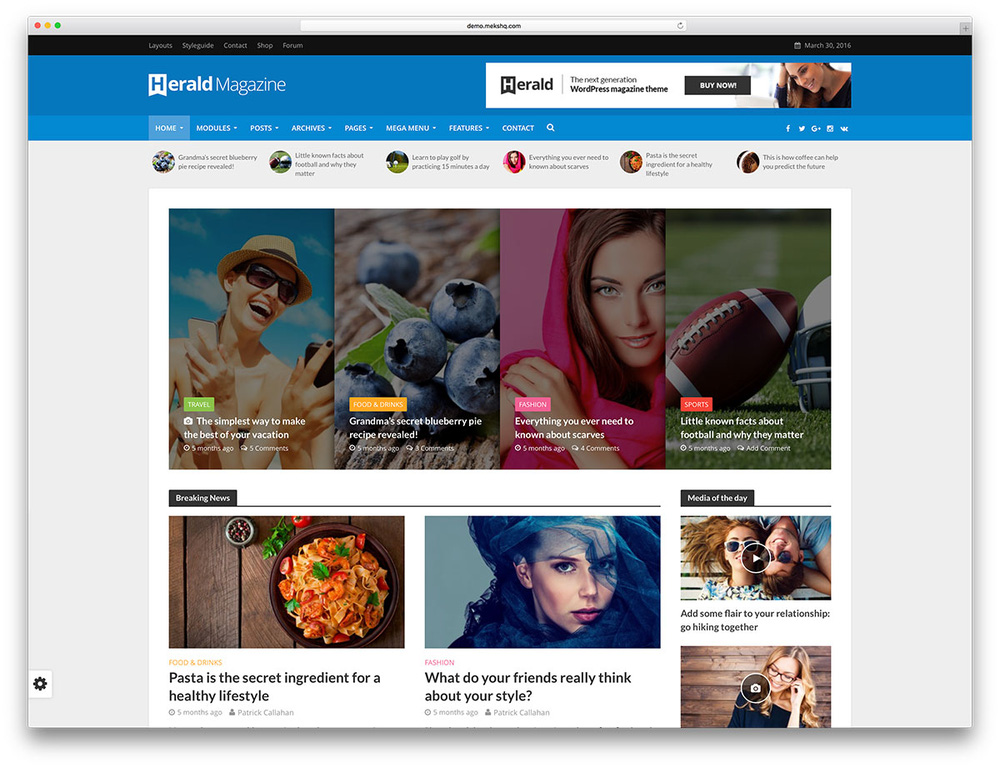 Một số mẫu thiết kế website tin tức, tạp chí nổi bật nhất 