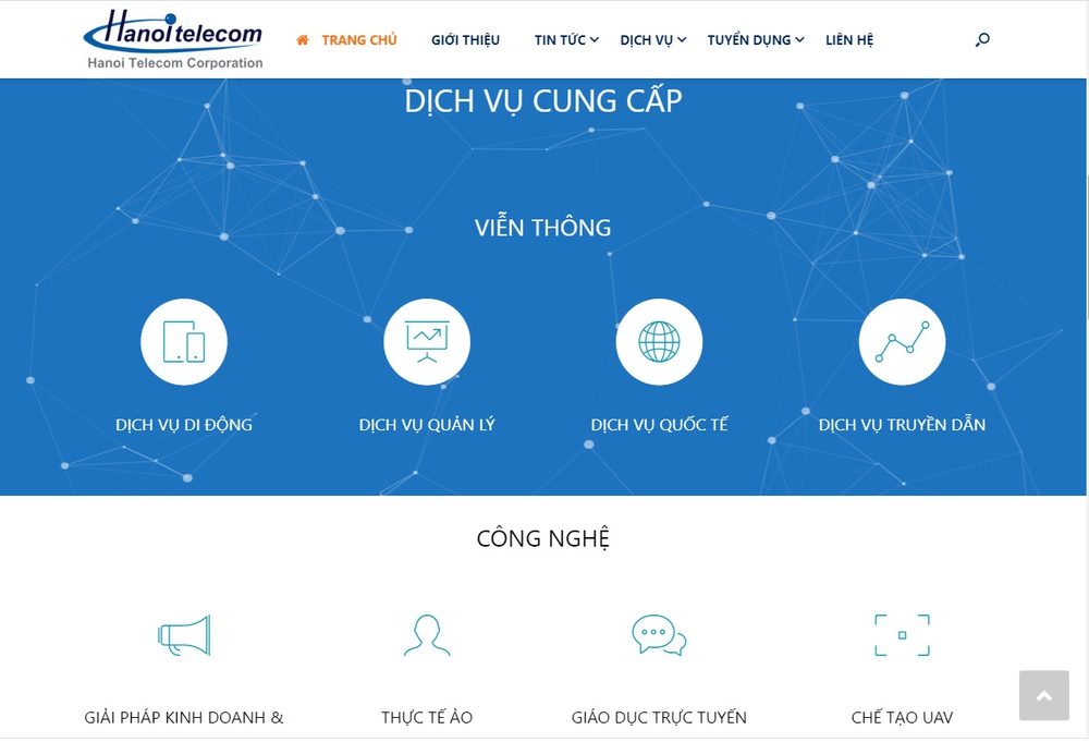 Mẫu thiết kế website công ty viễn thông thu hút