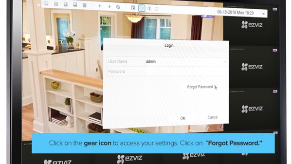 Lựa chọn Forgot Password để thiết lập phương thức khôi phục mật khẩu cho thiết bị camera wifi