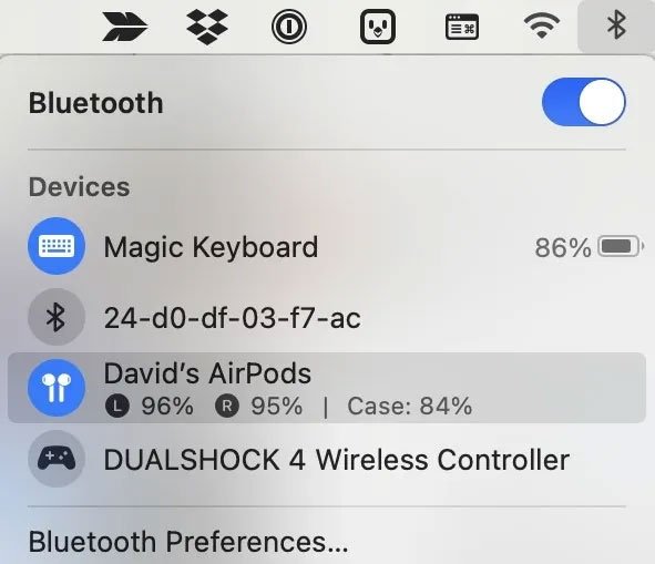 Kiểm tra pin AirPods trên máy Mac