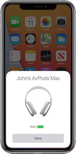 Kiểm tra pin AirPods Max