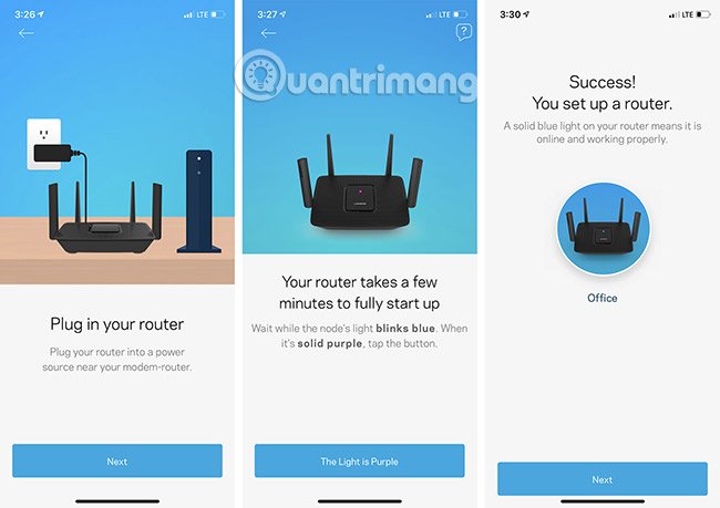 Ứng dụng thiết lập của Linksys MR8300