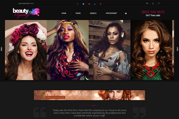 Mẫu thiết kế website công ty người mẫu chuyên nghiệp