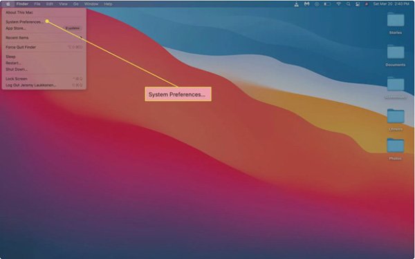 Chọn System Preferences