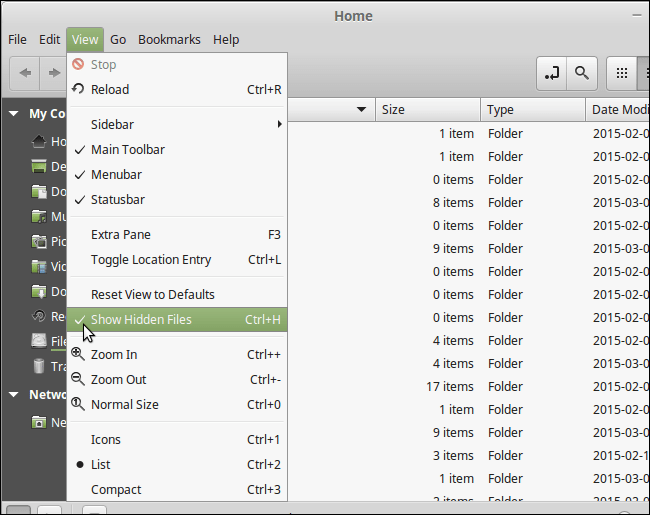 chọn Show Hidden Files