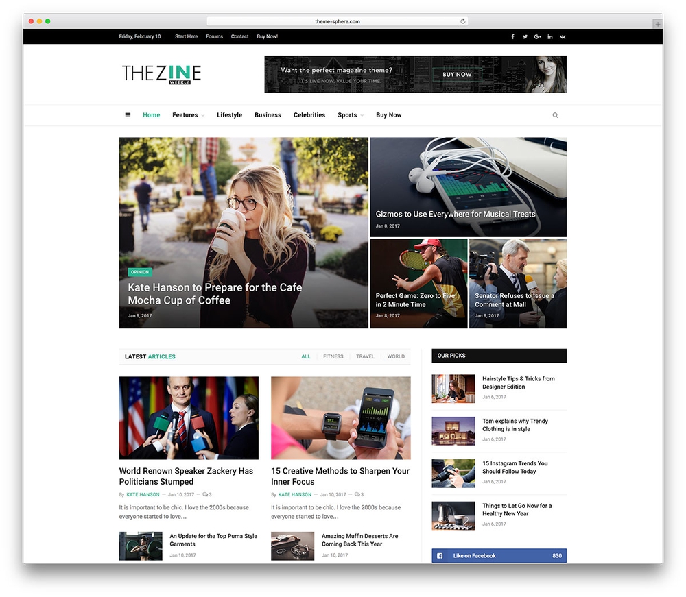 mẫu thiết kế web tin tức đẹp và là xu hướng năm 2020