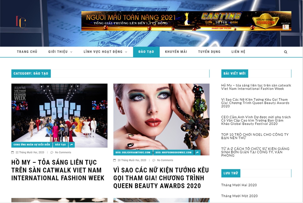 Một số lưu ý khi thiết kế website công ty người mẫu