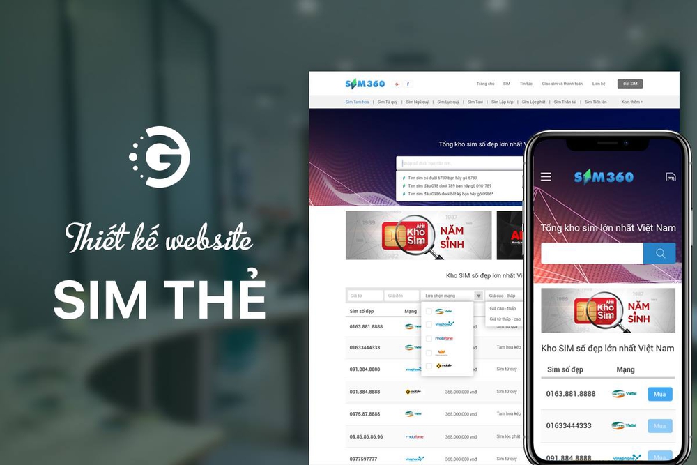 Chức năng quan trọng khi thiết kế website bán sim