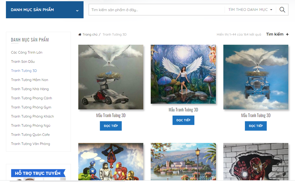 Một số mẫu thiết kế website dịch vụ vẽ tranh tường 3D