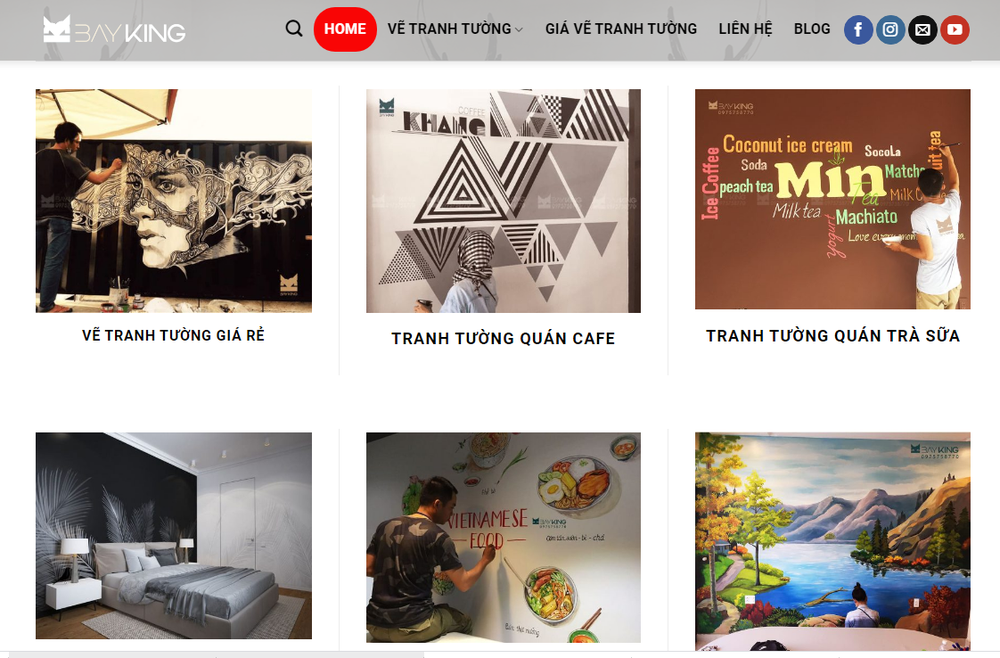 Một số mẫu thiết kế website dịch vụ vẽ tranh tường 3D