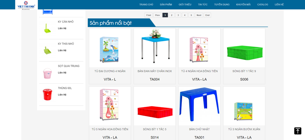 Một số mẫu thiết kế website bán đồ nhựa đẹp mắt